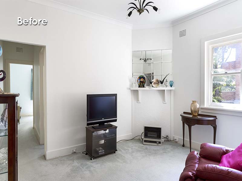 Renovation Purchase in Art Deco, Sydney - Living Room Before